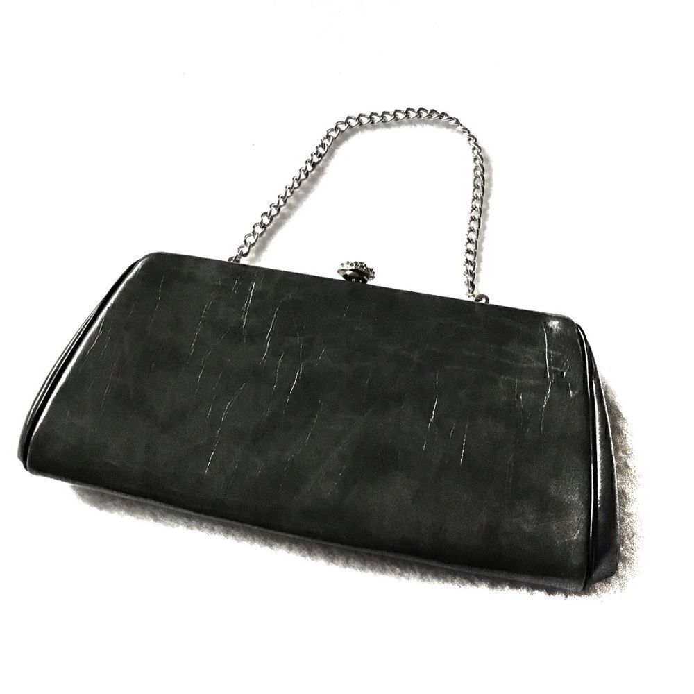 Vintage Faux Croc Evening Clutch Purse